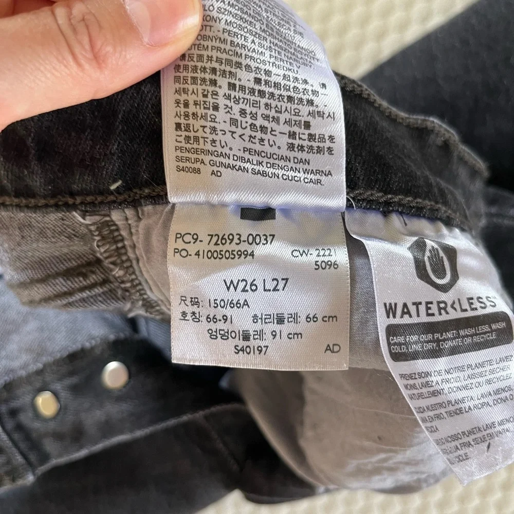 Women’s Levi’s Ribcage Straight Ankle. Black denim. Size 26 - Picture 5 of 5